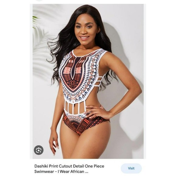 No brand / Not sure Other - One piece Dashiki printed Bathing Suit with cut out details Size Large